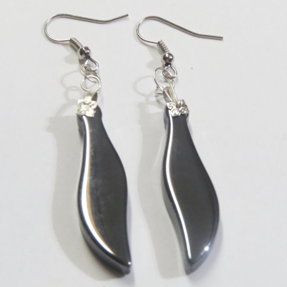 Hematite drop earrings